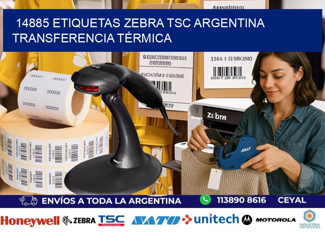 14885 etiquetas zebra tsc argentina TRANSFERENCIA TÉRMICA