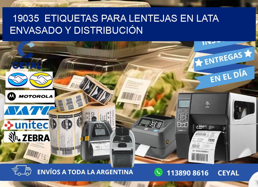 19035  ETIQUETAS PARA LENTEJAS EN LATA ENVASADO Y DISTRIBUCIÓN