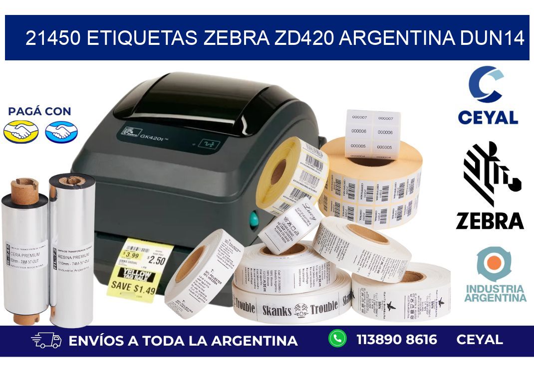 21450 etiquetas zebra zd420 argentina DUN14