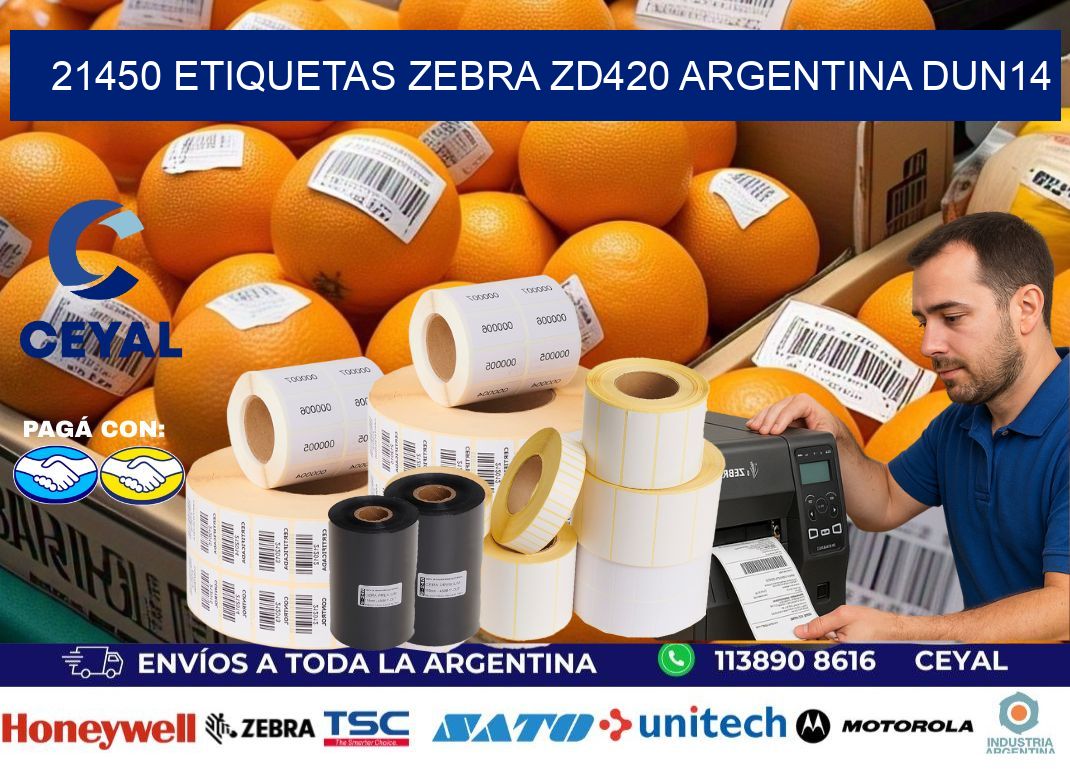 21450 etiquetas zebra zd420 argentina DUN14