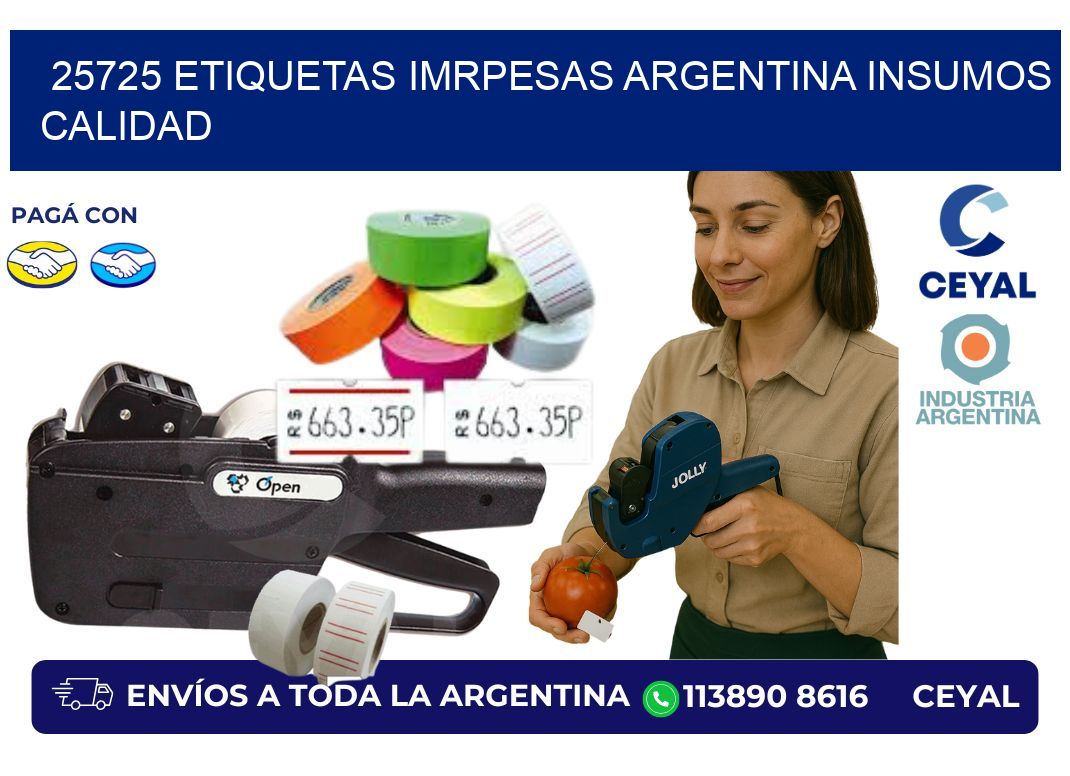 25725 etiquetas imrpesas argentina INSUMOS CALIDAD