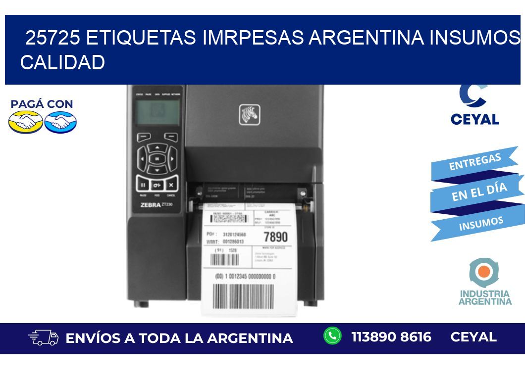 25725 etiquetas imrpesas argentina INSUMOS CALIDAD