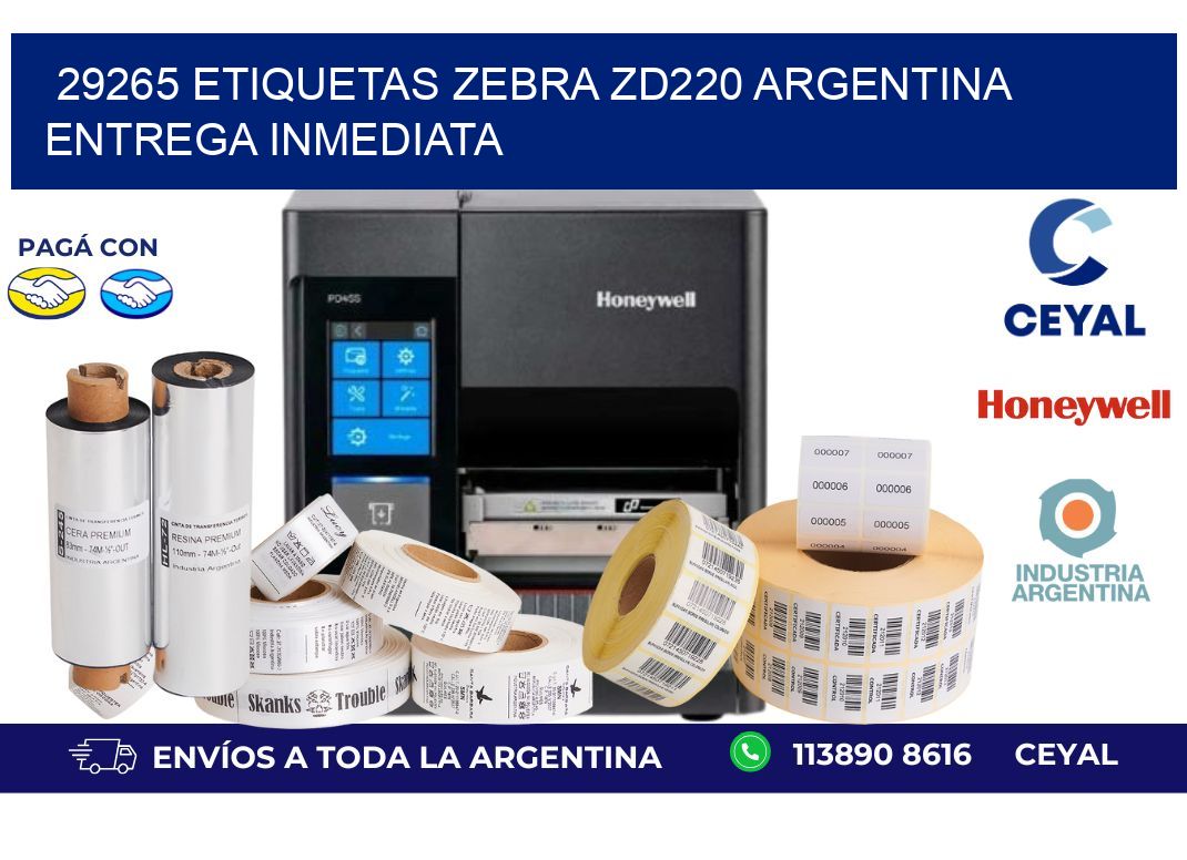 29265 etiquetas zebra zd220 ARGENTINA ENTREGA INMEDIATA