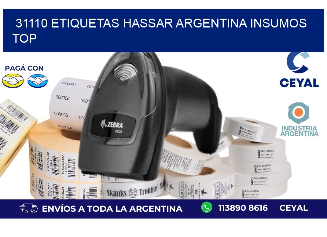 31110 etiquetas hassar argentina INSUMOS TOP