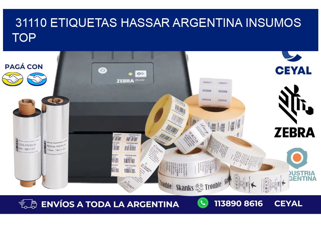 31110 etiquetas hassar argentina INSUMOS TOP