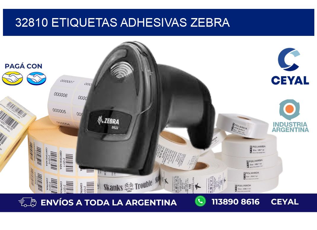 32810 ETIQUETAS ADHESIVAS ZEBRA