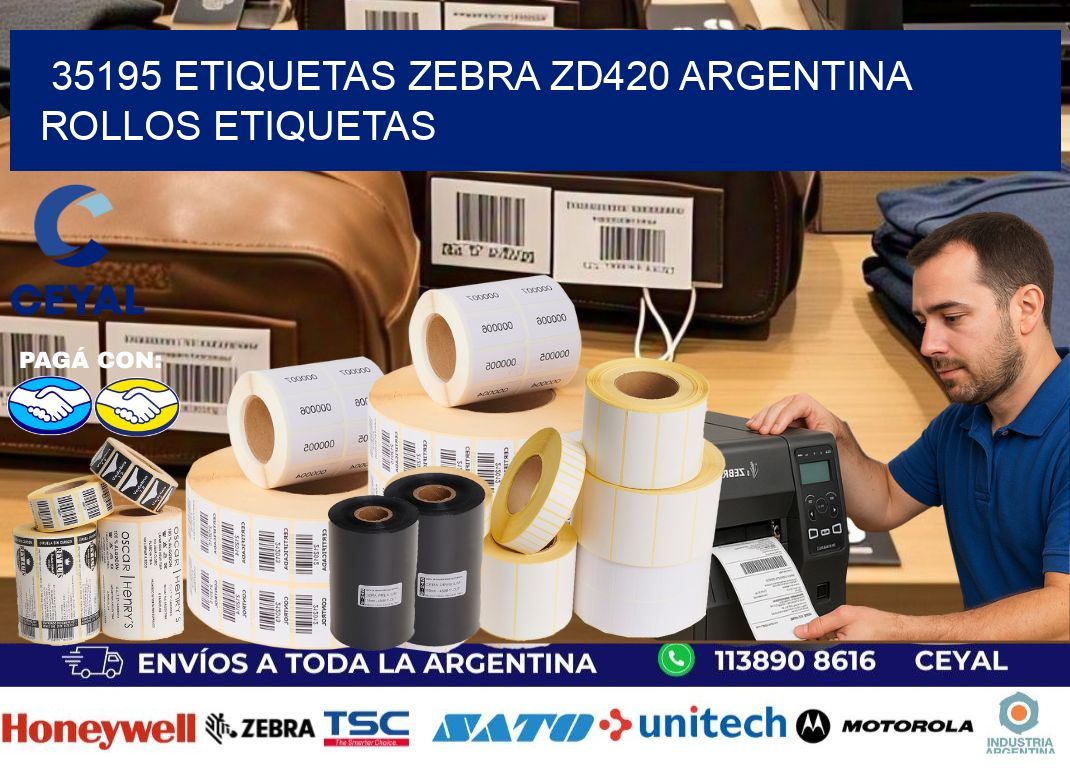 35195 etiquetas zebra zd420 argentina ROLLOS ETIQUETAS