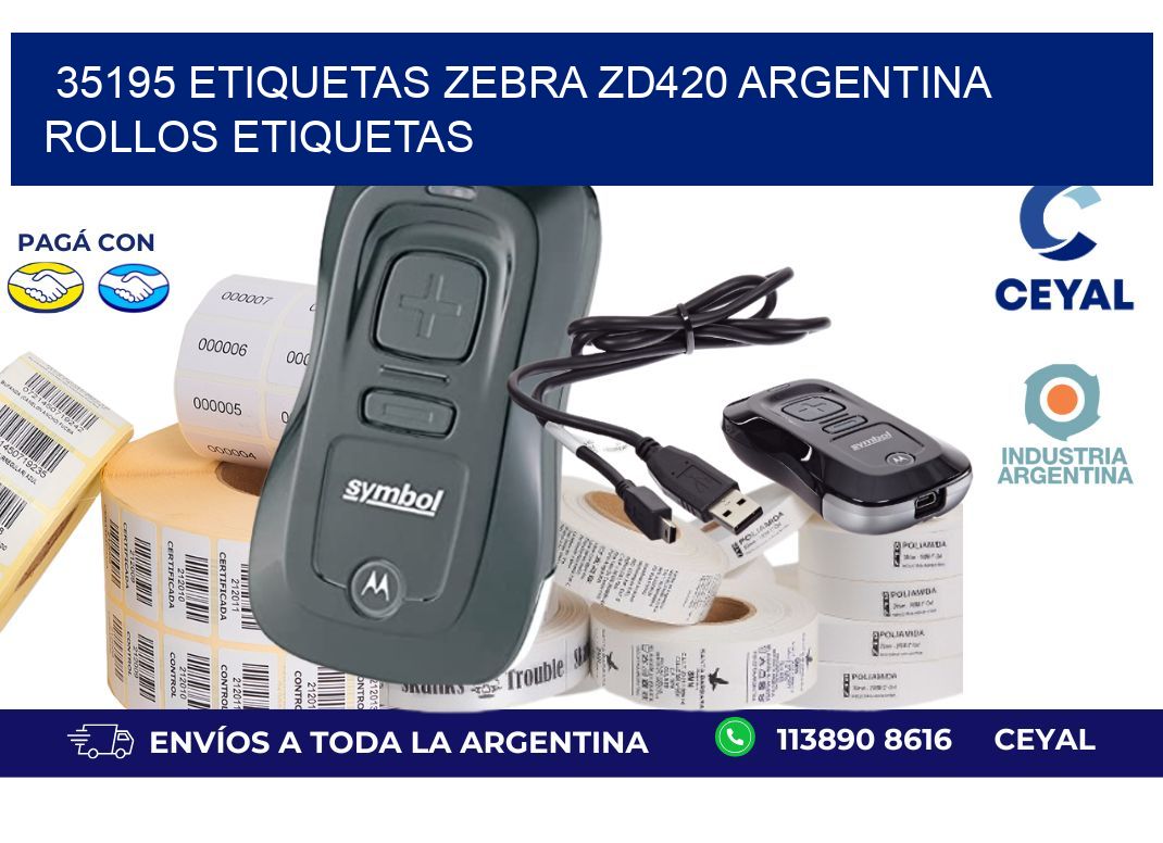 35195 etiquetas zebra zd420 argentina ROLLOS ETIQUETAS