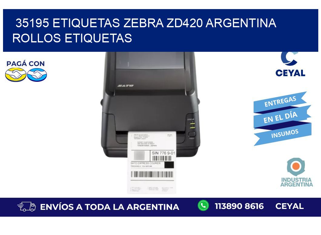 35195 etiquetas zebra zd420 argentina ROLLOS ETIQUETAS