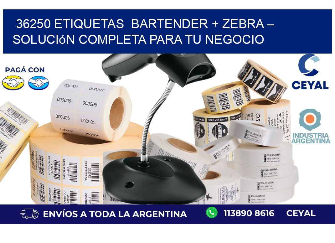 36250 etiquetas  BarTender + Zebra – Solución Completa para tu Negocio
