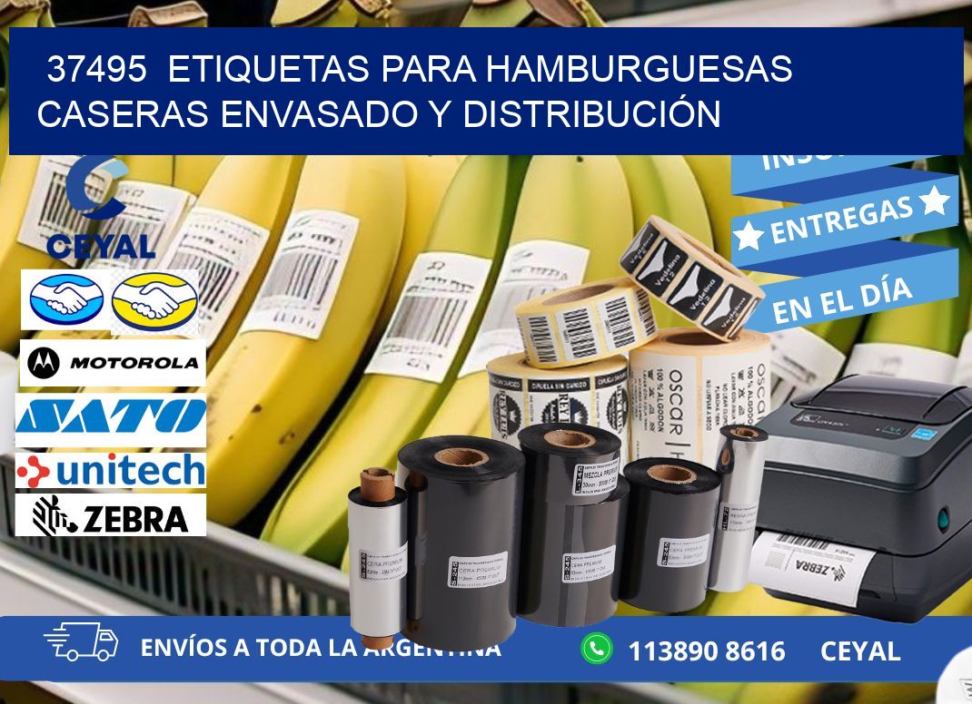37495 ETIQUETAS PARA HAMBURGUESAS CASERAS ENVASADO Y DISTRIBUCIÓN