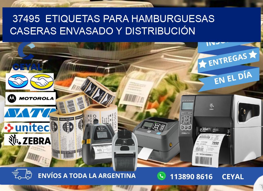 37495  ETIQUETAS PARA HAMBURGUESAS CASERAS ENVASADO Y DISTRIBUCIÓN