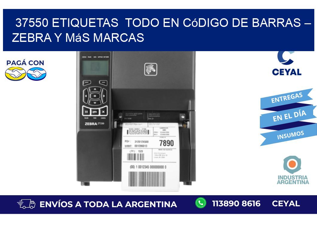 37550 etiquetas Todo en Código de Barras – Zebra y Más Marcas
