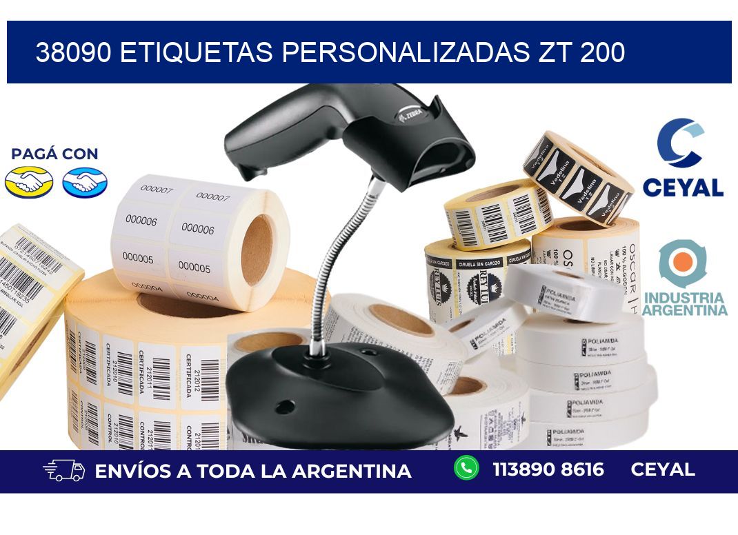 38090 ETIQUETAS PERSONALIZADAS ZT 200