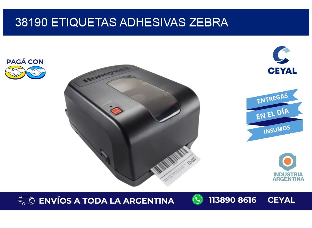 38190 ETIQUETAS ADHESIVAS ZEBRA