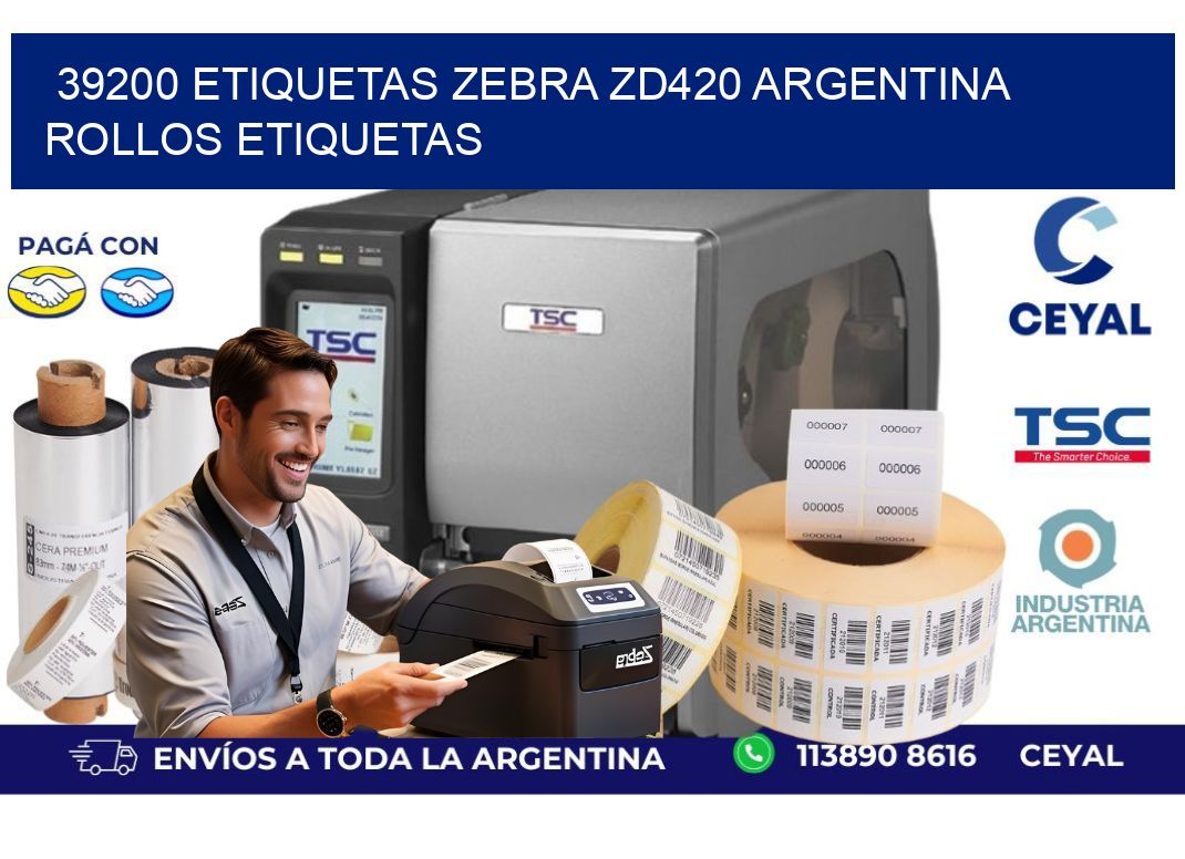 39200 etiquetas zebra zd420 argentina ROLLOS ETIQUETAS