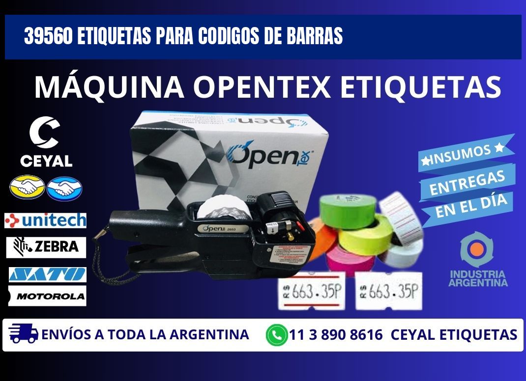 39560 ETIQUETAS PARA CODIGOS DE BARRAS