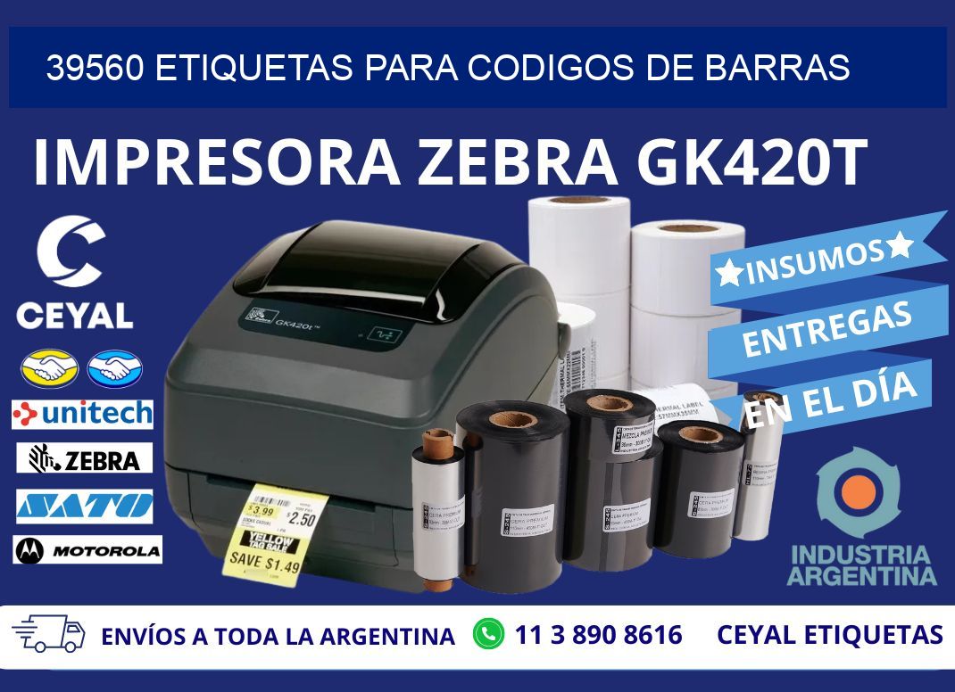 39560 ETIQUETAS PARA CODIGOS DE BARRAS