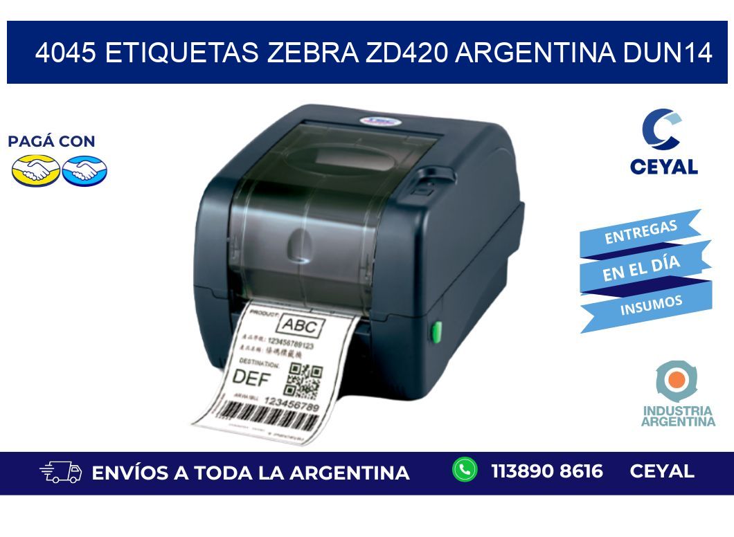 4045 etiquetas zebra zd420 argentina DUN14
