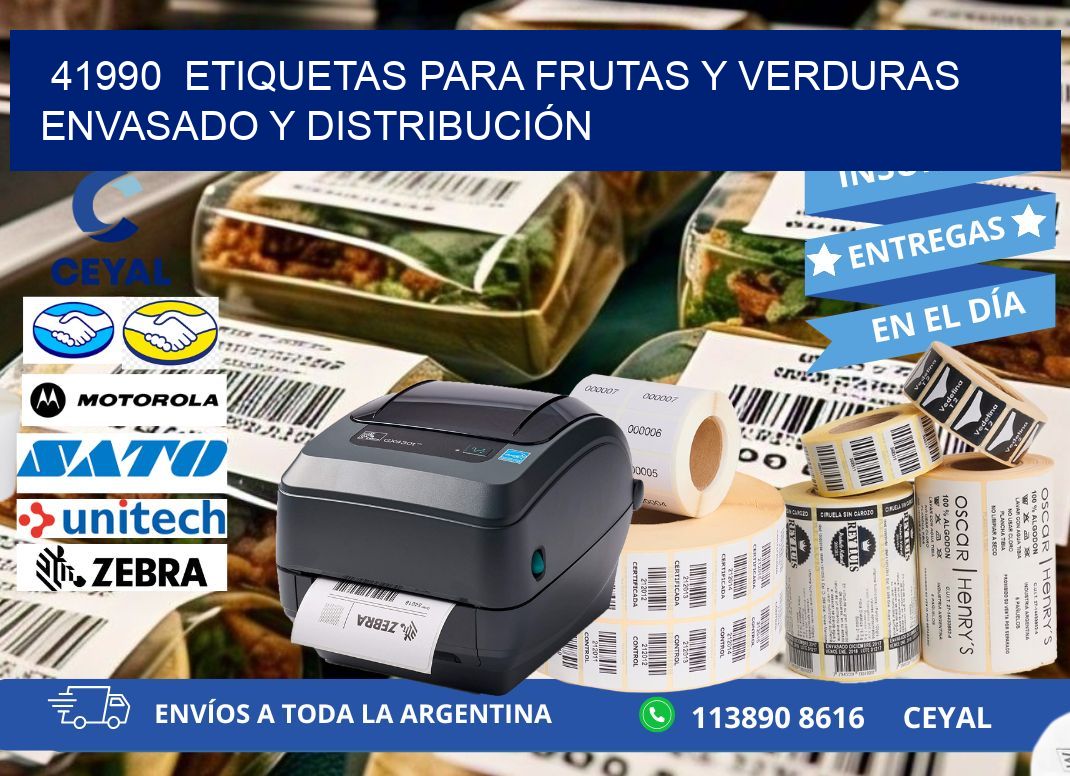 41990  ETIQUETAS PARA FRUTAS Y VERDURAS ENVASADO Y DISTRIBUCIÓN