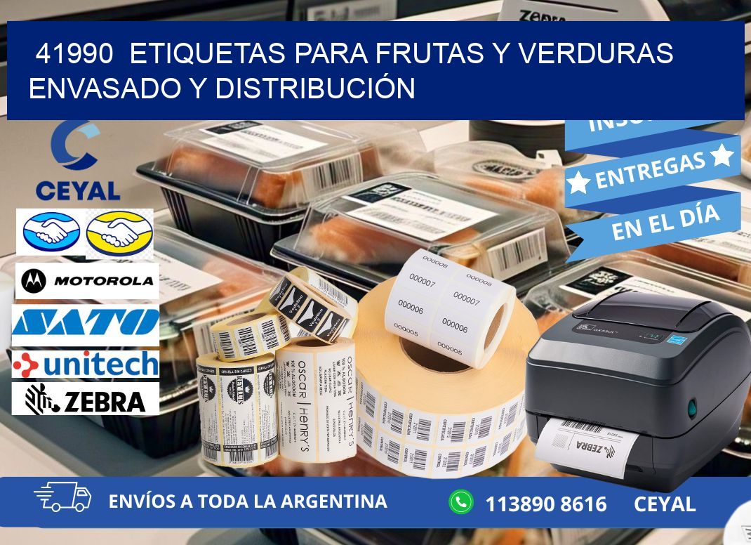 41990  ETIQUETAS PARA FRUTAS Y VERDURAS ENVASADO Y DISTRIBUCIÓN