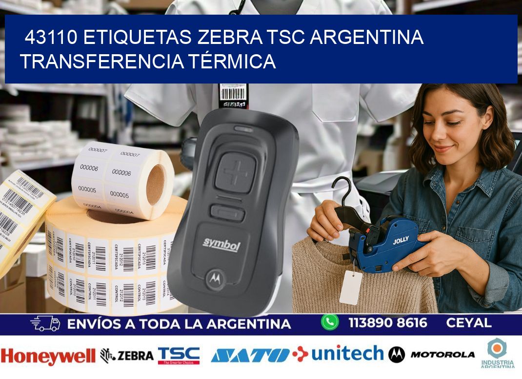 43110 etiquetas zebra tsc argentina TRANSFERENCIA TÉRMICA