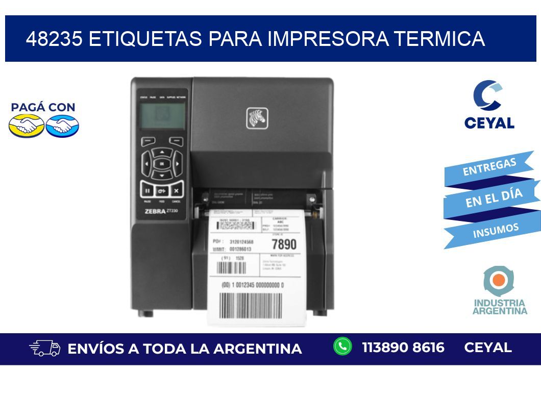 48235 ETIQUETAS PARA IMPRESORA TERMICA