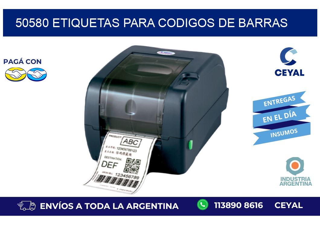 50580 ETIQUETAS PARA CODIGOS DE BARRAS