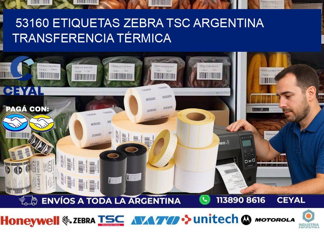 53160 etiquetas zebra tsc argentina TRANSFERENCIA TÉRMICA
