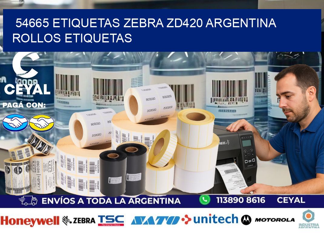 54665 etiquetas zebra zd420 argentina ROLLOS ETIQUETAS