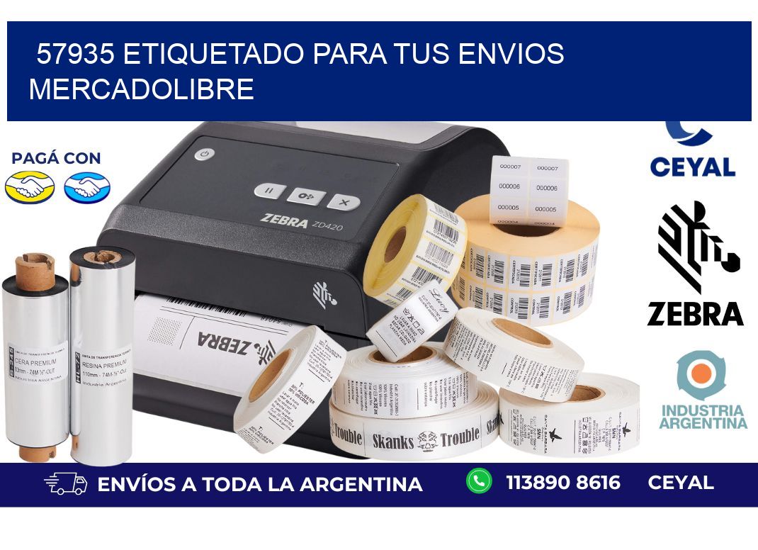 57935 ETIQUETADO PARA TUS ENVIOS MERCADOLIBRE