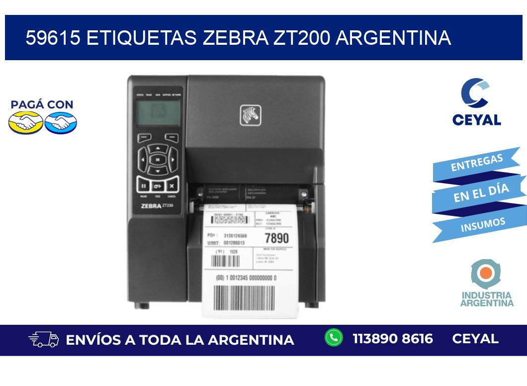 59615 etiquetas zebra zt200 argentina