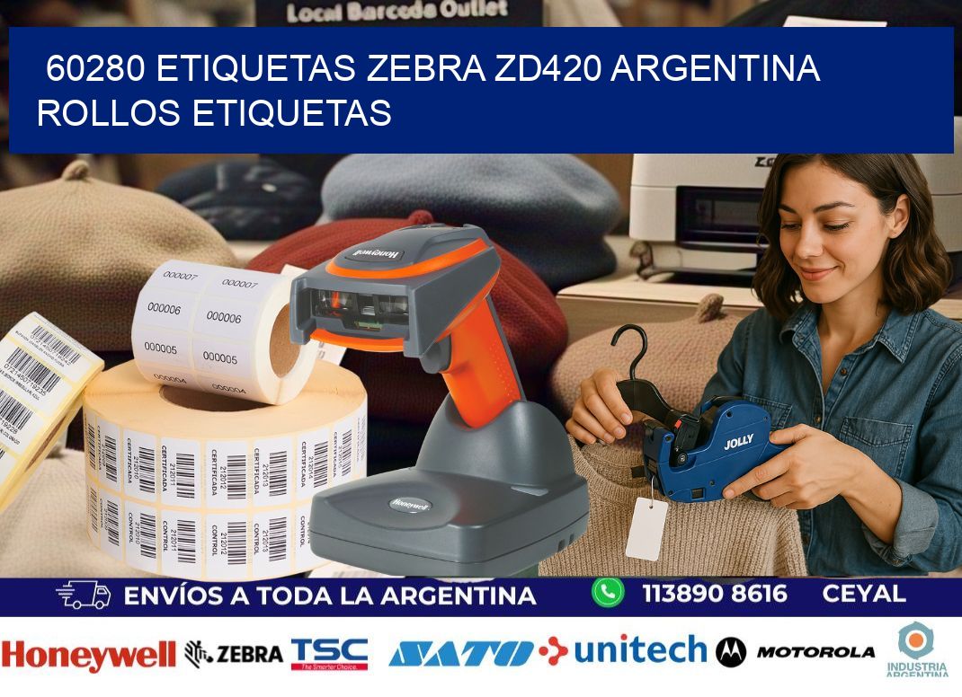 60280 etiquetas zebra zd420 argentina ROLLOS ETIQUETAS
