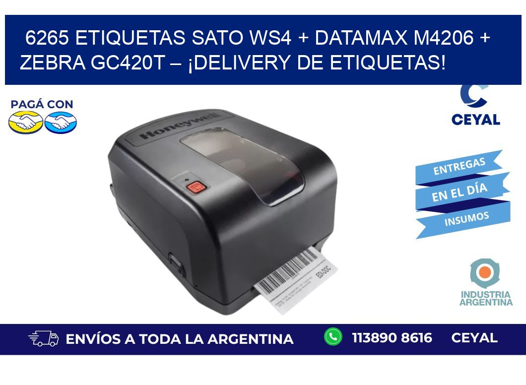 6265 ETIQUETAS SATO WS4 + Datamax M4206 + Zebra GC420T – ¡Delivery de etiquetas!
