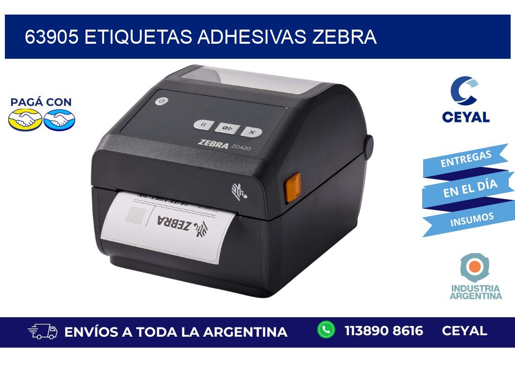 63905 ETIQUETAS ADHESIVAS ZEBRA