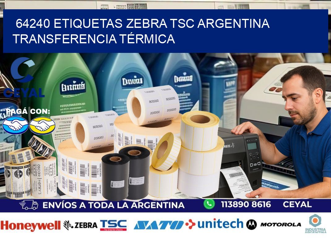 64240 etiquetas zebra tsc argentina TRANSFERENCIA TÉRMICA