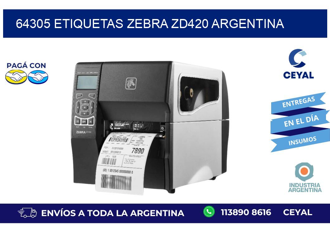 64305 etiquetas zebra zd420 argentina