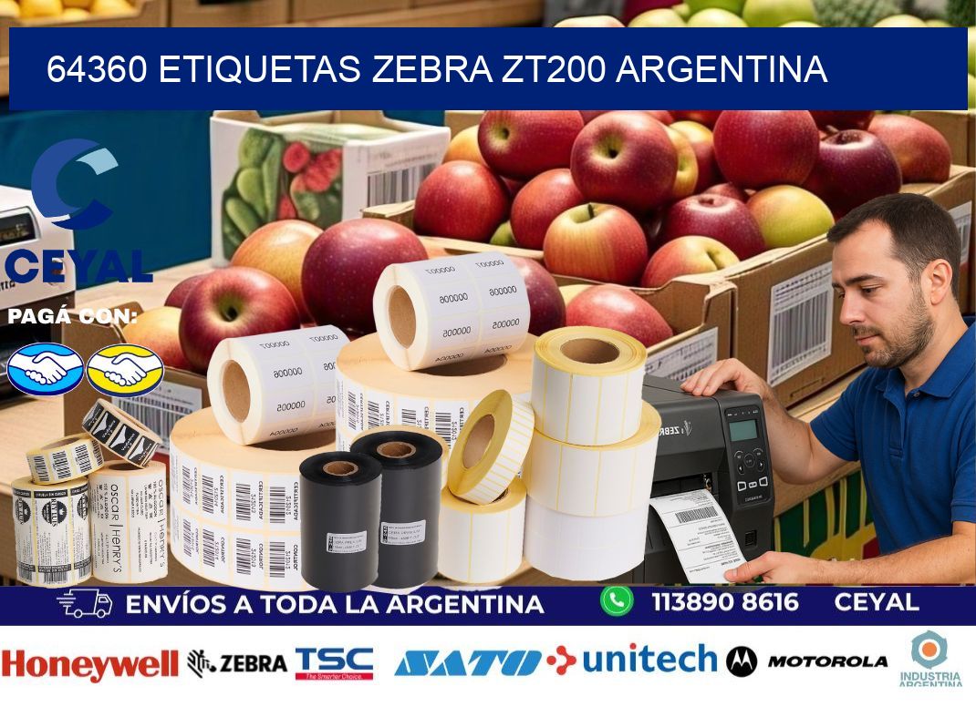 64360 etiquetas zebra zt200 argentina