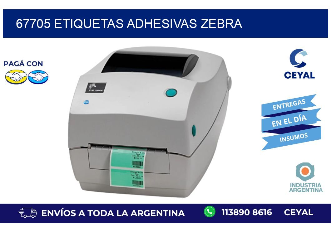 67705 ETIQUETAS ADHESIVAS ZEBRA