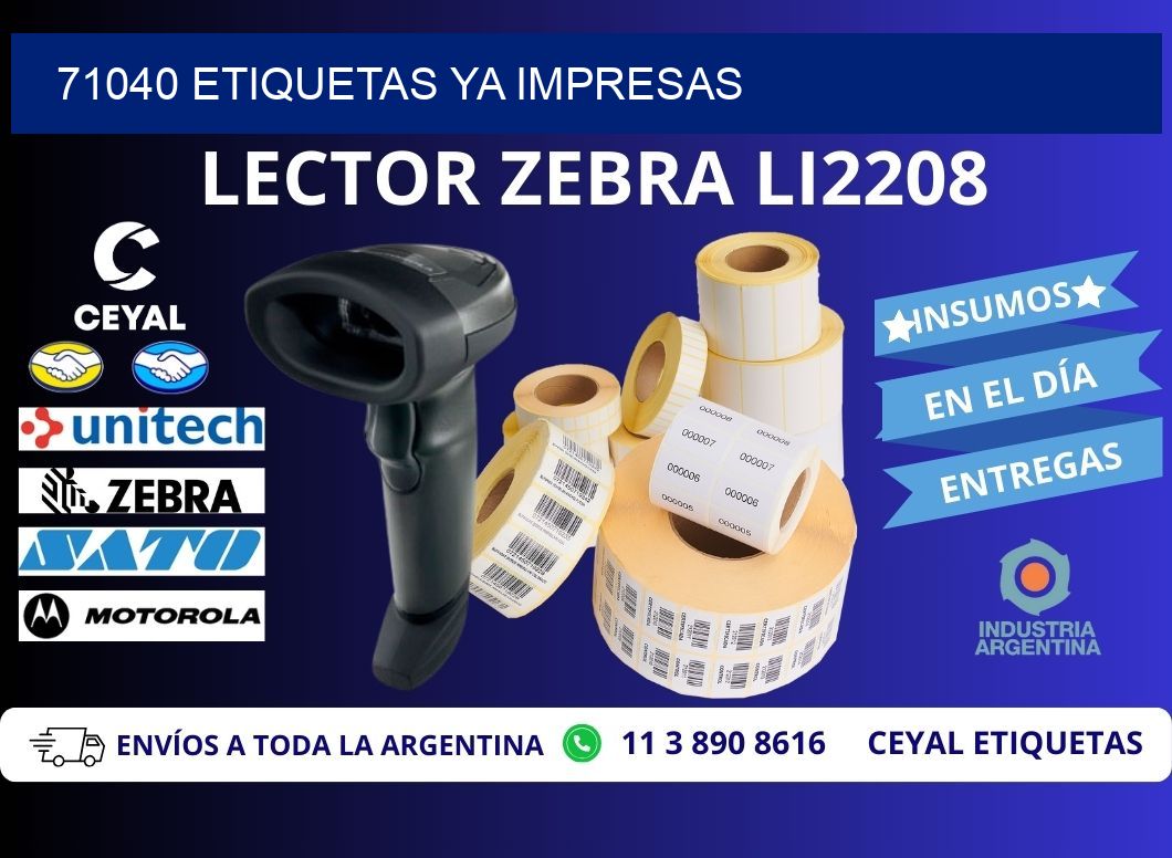 71040 ETIQUETAS YA IMPRESAS