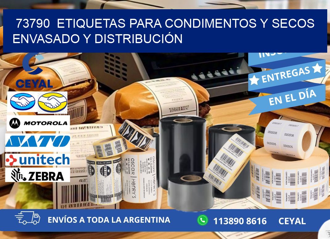 73790  ETIQUETAS PARA CONDIMENTOS Y SECOS ENVASADO Y DISTRIBUCIÓN