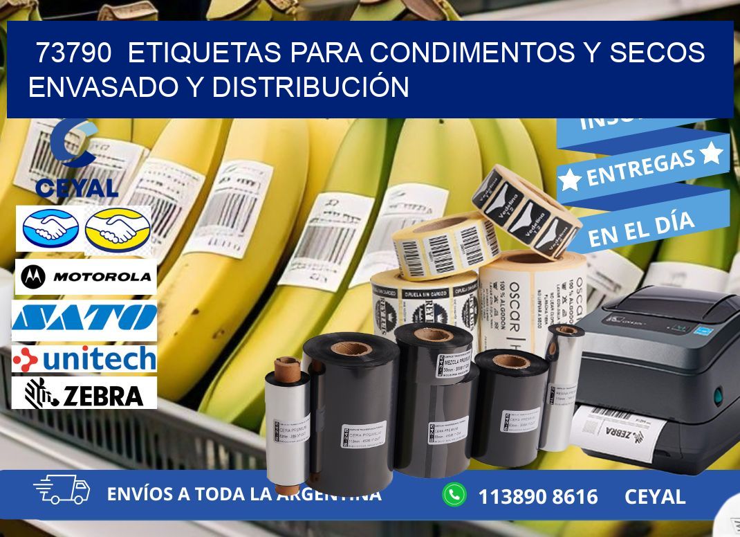 73790  ETIQUETAS PARA CONDIMENTOS Y SECOS ENVASADO Y DISTRIBUCIÓN