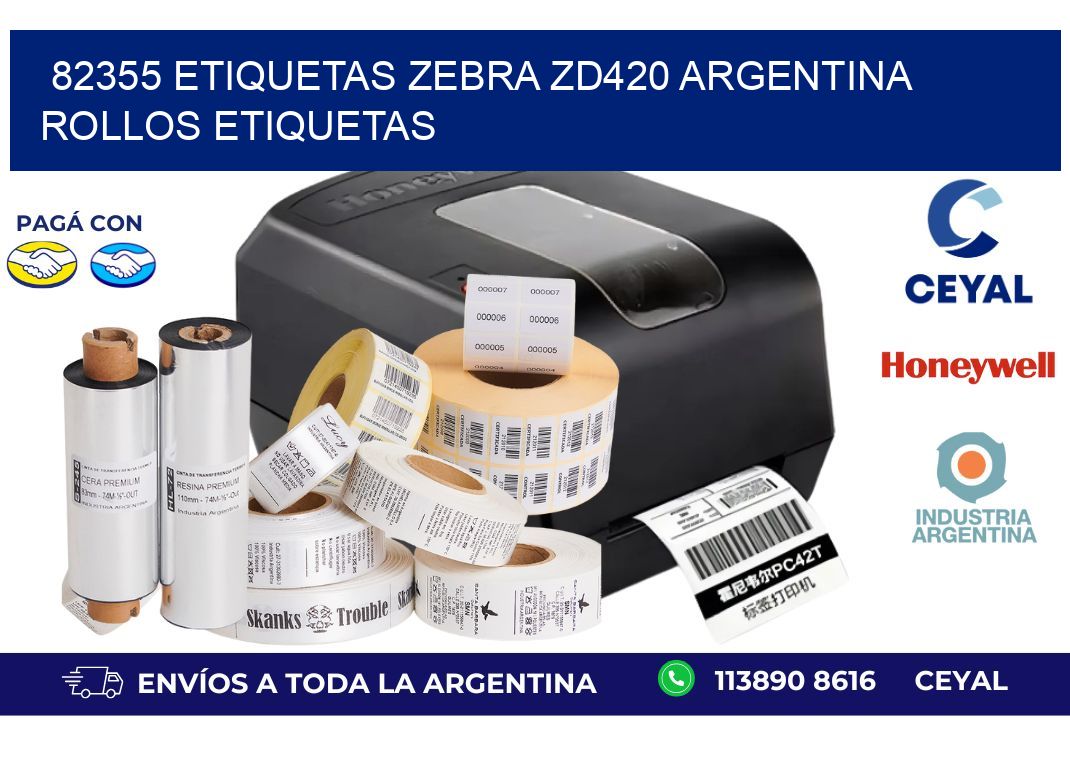 82355 etiquetas zebra zd420 argentina ROLLOS ETIQUETAS