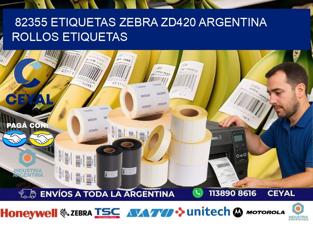 82355 etiquetas zebra zd420 argentina ROLLOS ETIQUETAS