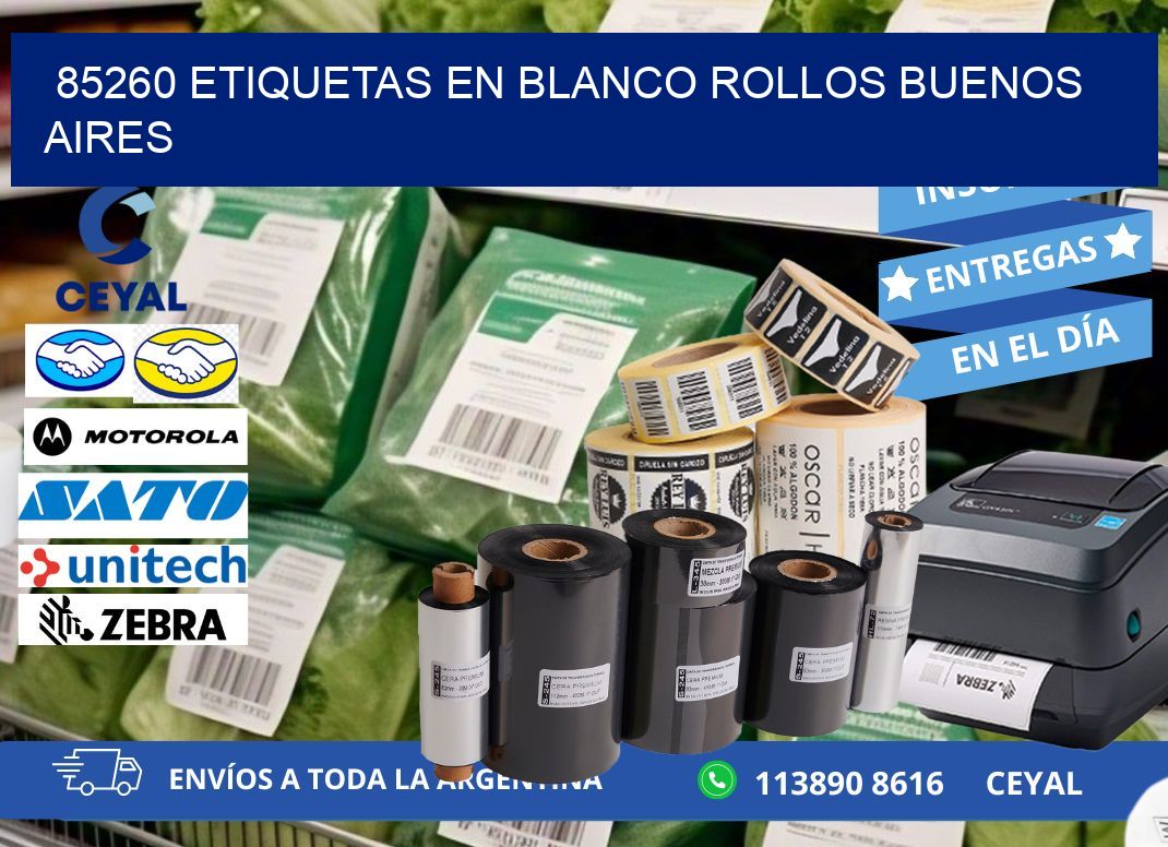 85260 ETIQUETAS EN BLANCO ROLLOS BUENOS AIRES