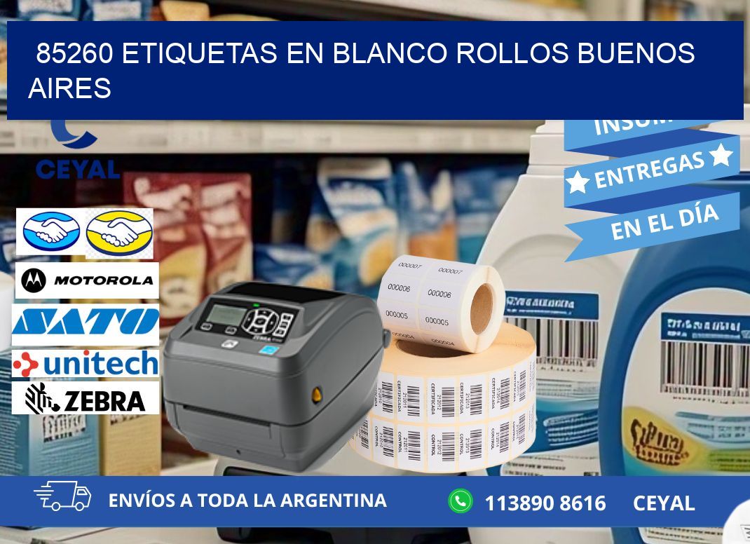 85260 ETIQUETAS EN BLANCO ROLLOS BUENOS AIRES
