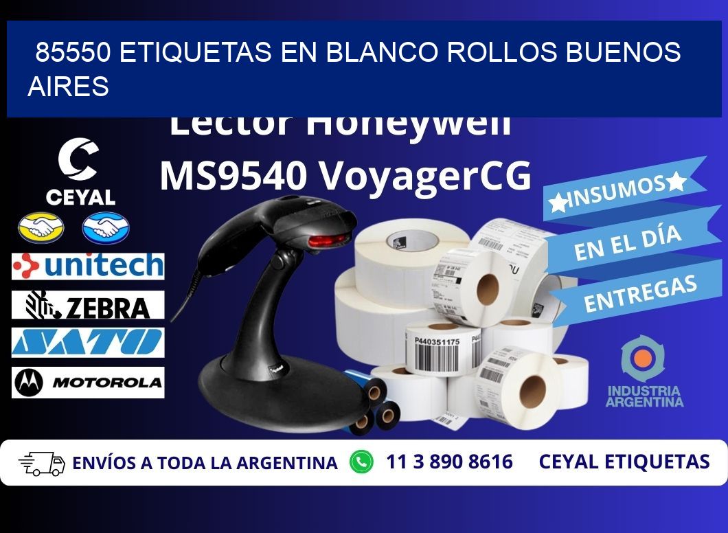 85550 ETIQUETAS EN BLANCO ROLLOS BUENOS AIRES