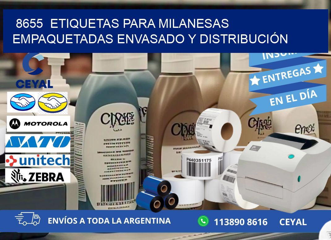 8655  ETIQUETAS PARA MILANESAS EMPAQUETADAS ENVASADO Y DISTRIBUCIÓN