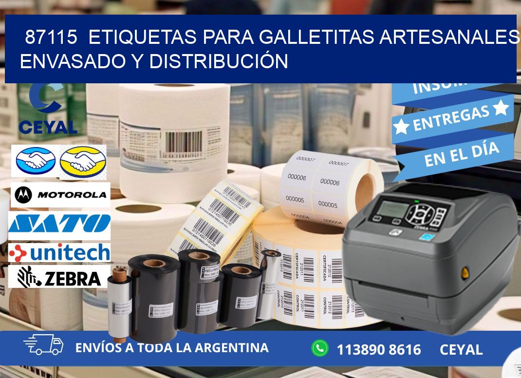 87115 ETIQUETAS PARA GALLETITAS ARTESANALES ENVASADO Y DISTRIBUCIÓN