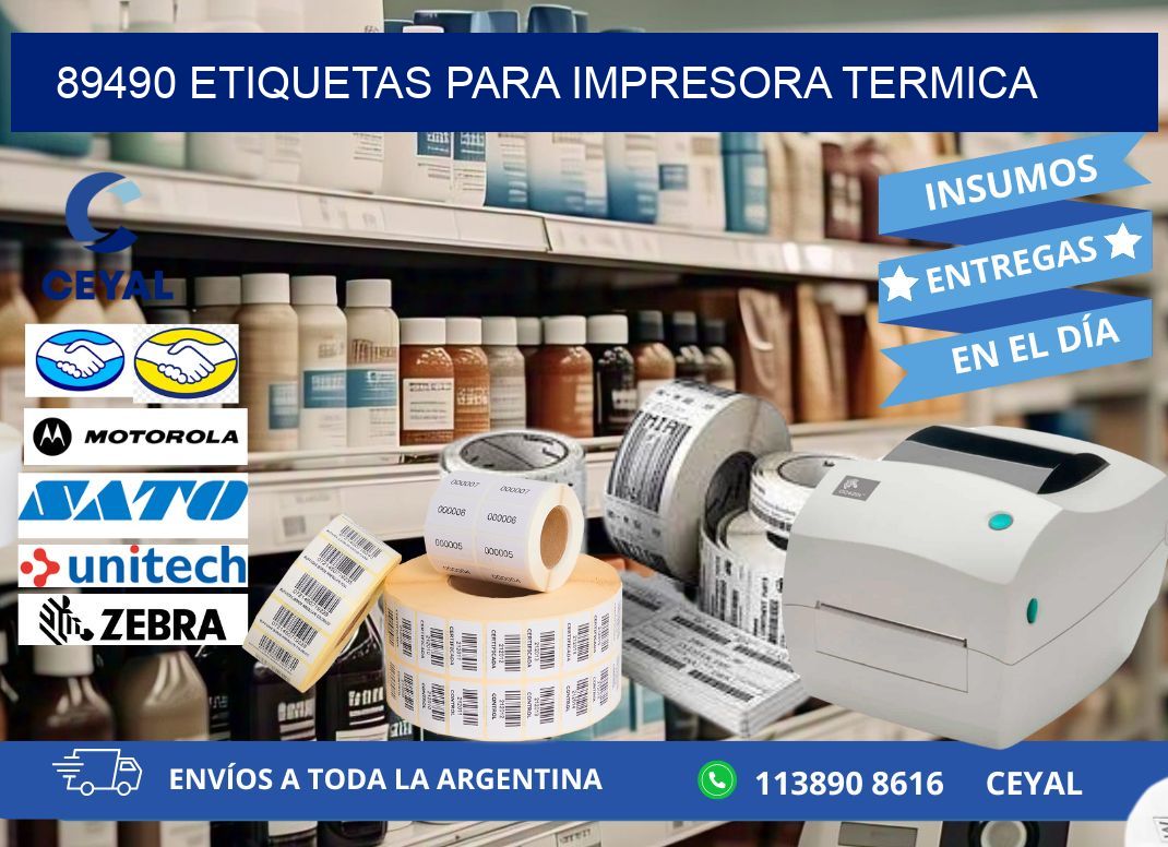 89490 ETIQUETAS PARA IMPRESORA TERMICA